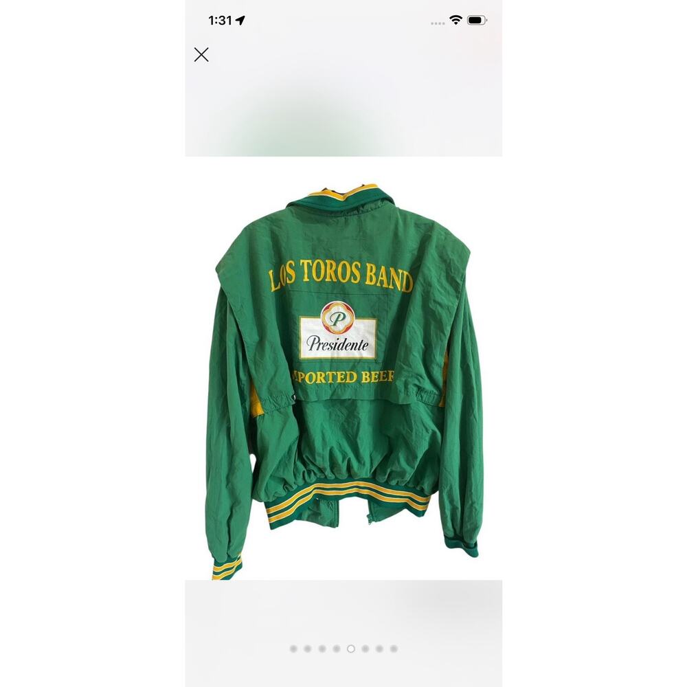 Rennoc Los Toros Band Presidente Beer Varsity Jacket Green Yellow - Picture 4 of 6